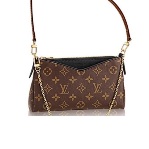 Louis Vuitton Pallas Clutch Monogram Noir with Chain & Strap - Picture 2 of 8